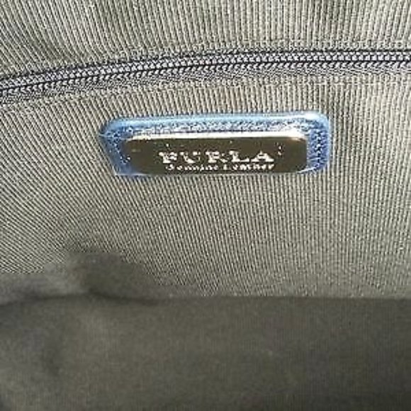 Furla Italian Saffiano Leather Navy Blue Handbag Size-@ 9 1/4” x 12” NWT - Picture 3 of 7